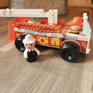 1968 vintage wooden Fisher Price fire engine